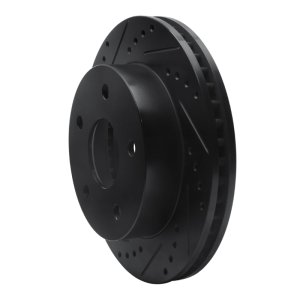 Dodge Ram 1500 Brake Rotor (1) - Front Left - R1 Concepts - Drilled & Slotted - Black - `00-`01